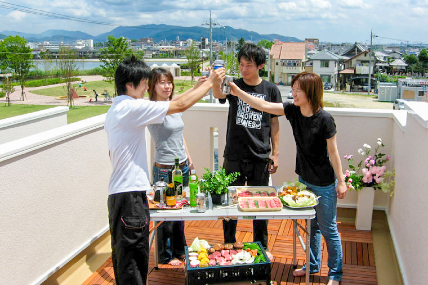 屋上パーティー